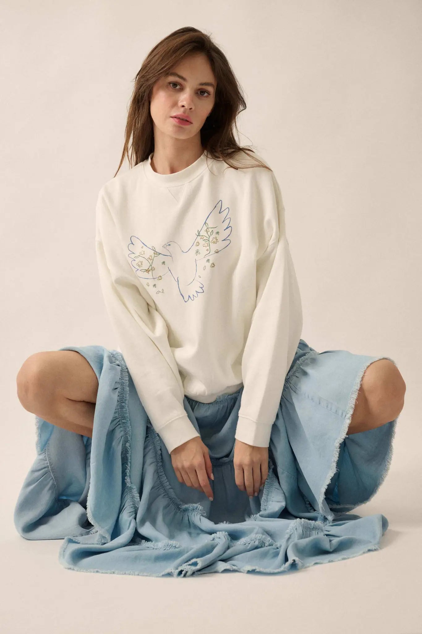 Feeling Blue Denim Raw-Edge Tiered Maxi Skirt - ShopPromesa