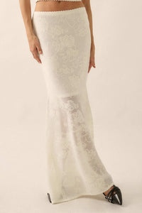 Beguiling Blooms Floral Lace Mermaid Maxi Skirt - ShopPromesa