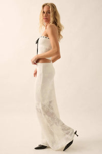 Beguiling Blooms Floral Lace Mermaid Maxi Skirt - ShopPromesa