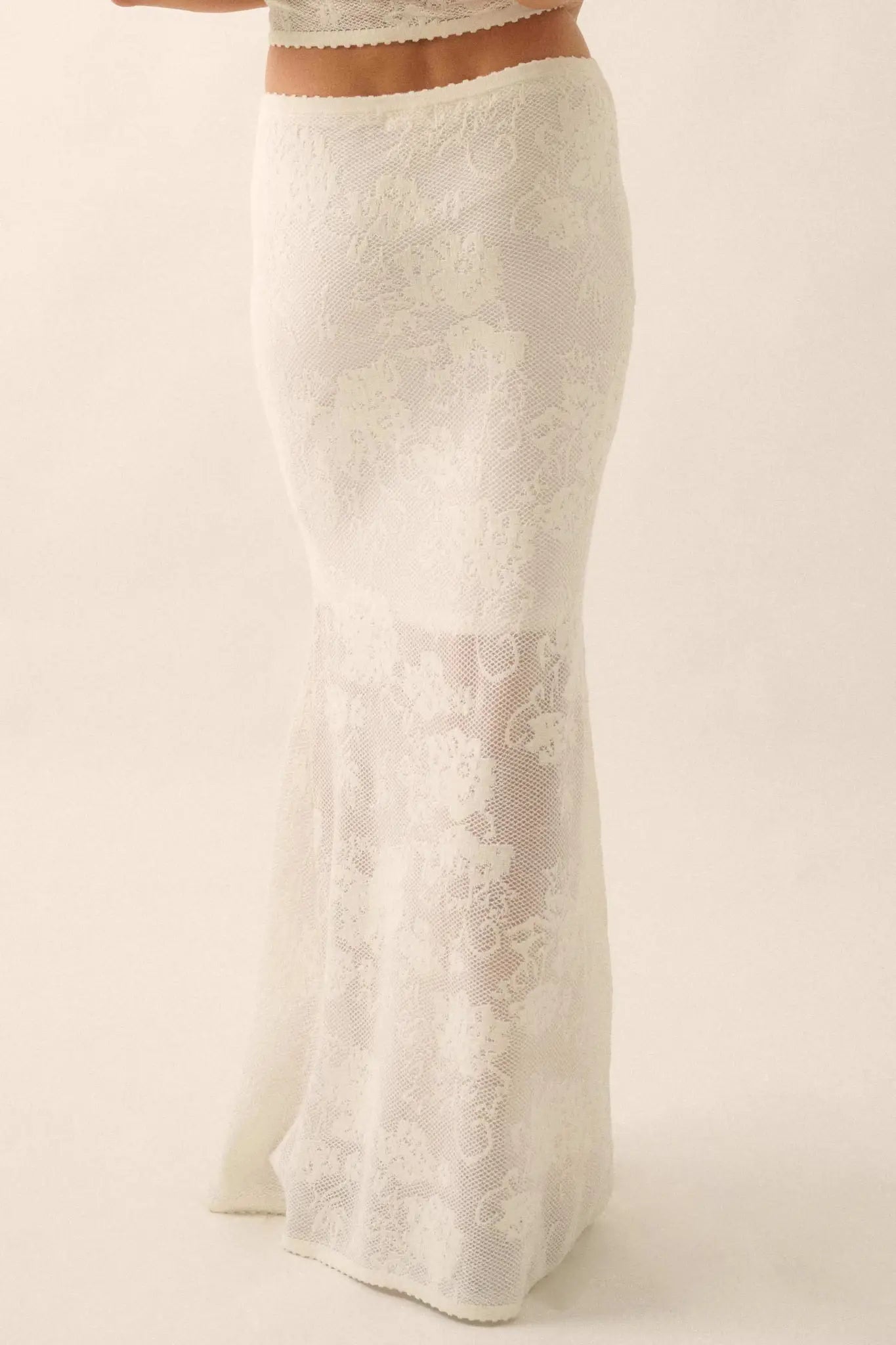 Beguiling Blooms Floral Lace Mermaid Maxi Skirt - ShopPromesa