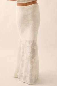 Beguiling Blooms Floral Lace Mermaid Maxi Skirt - ShopPromesa
