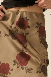 Days of Beauty Bias-Cut Floral Satin Maxi Skirt - ShopPromesa