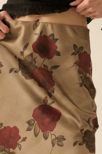 Days of Beauty Bias-Cut Floral Satin Maxi Skirt - ShopPromesa