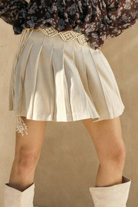 Soft Serve Vegan Suede Pleated Mini Skirt - ShopPromesa