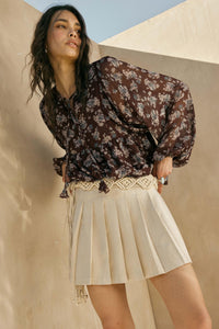 Soft Serve Vegan Suede Pleated Mini Skirt - ShopPromesa