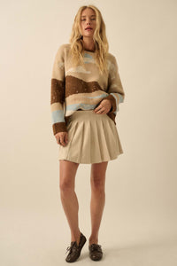 Soft Serve Vegan Suede Pleated Mini Skirt - ShopPromesa