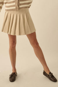 Soft Serve Vegan Suede Pleated Mini Skirt - ShopPromesa