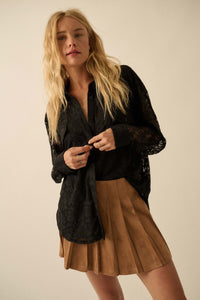 Soft Serve Vegan Suede Pleated Mini Skirt - ShopPromesa