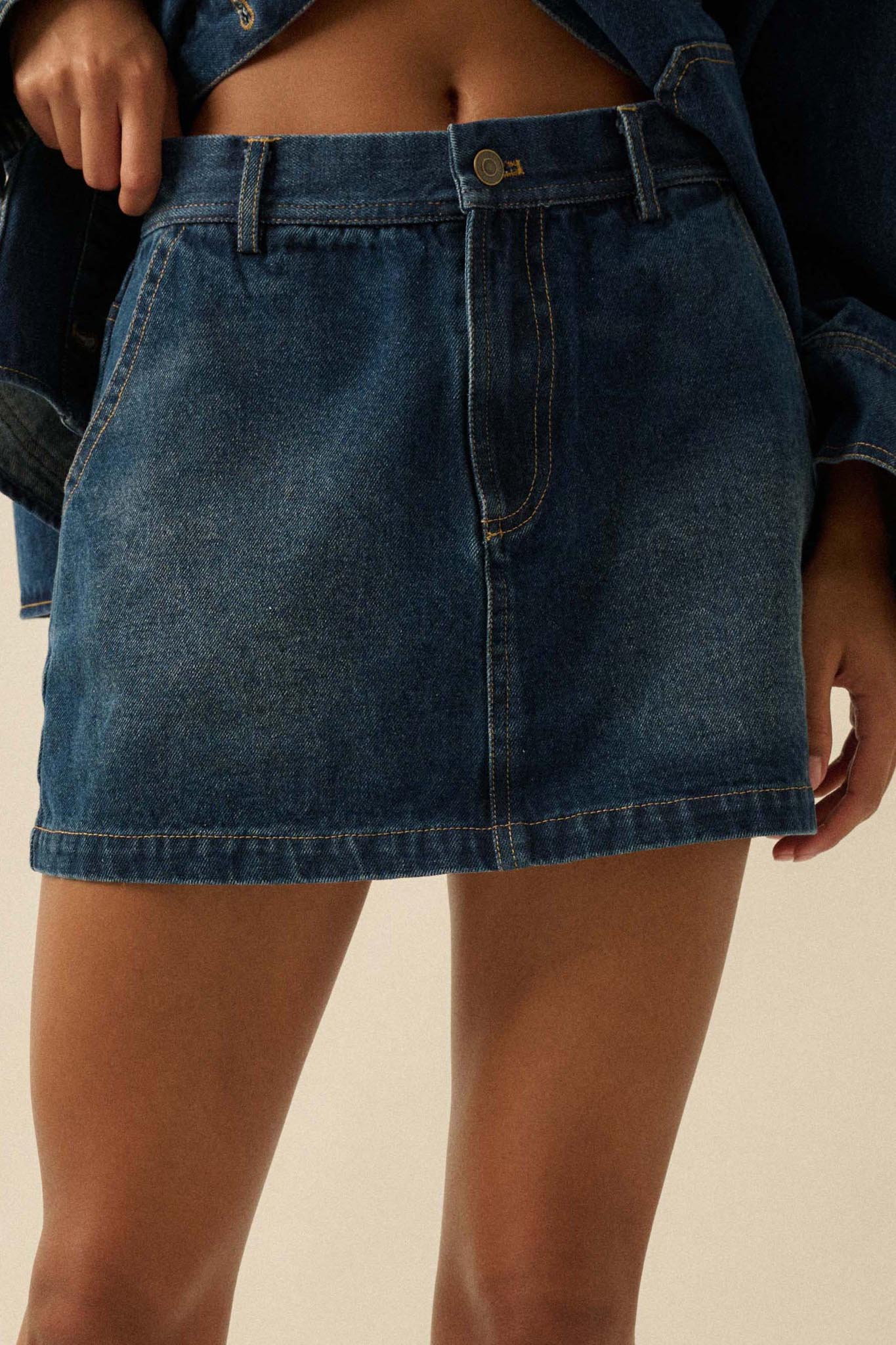 Blue Jean Baby Denim Pocket Mini Skirt - ShopPromesa
