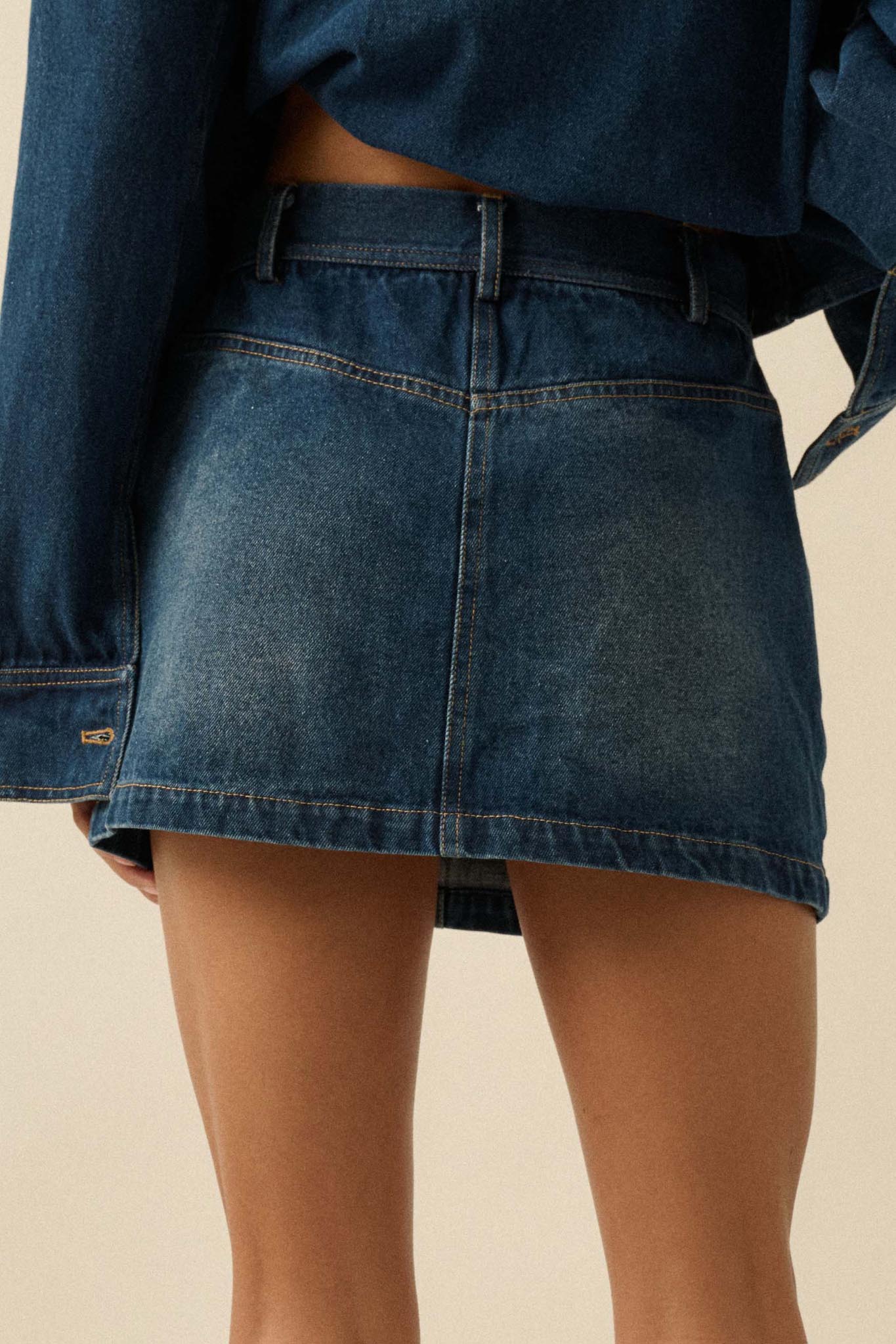 Blue Jean Baby Denim Pocket Mini Skirt - ShopPromesa