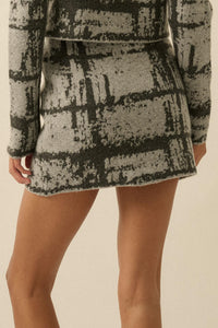 Squared Away Plaid Jacquard-Knit Mini Skort - ShopPromesa