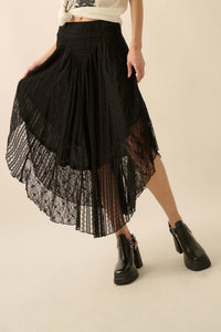 Just Divine Lace Drop-Waist Handkerchief Midi Skirt - ShopPromesa