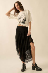 Just Divine Lace Drop-Waist Handkerchief Midi Skirt - ShopPromesa