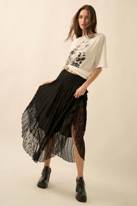 Just Divine Lace Drop-Waist Handkerchief Midi Skirt - ShopPromesa