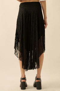 Just Divine Lace Drop-Waist Handkerchief Midi Skirt - ShopPromesa