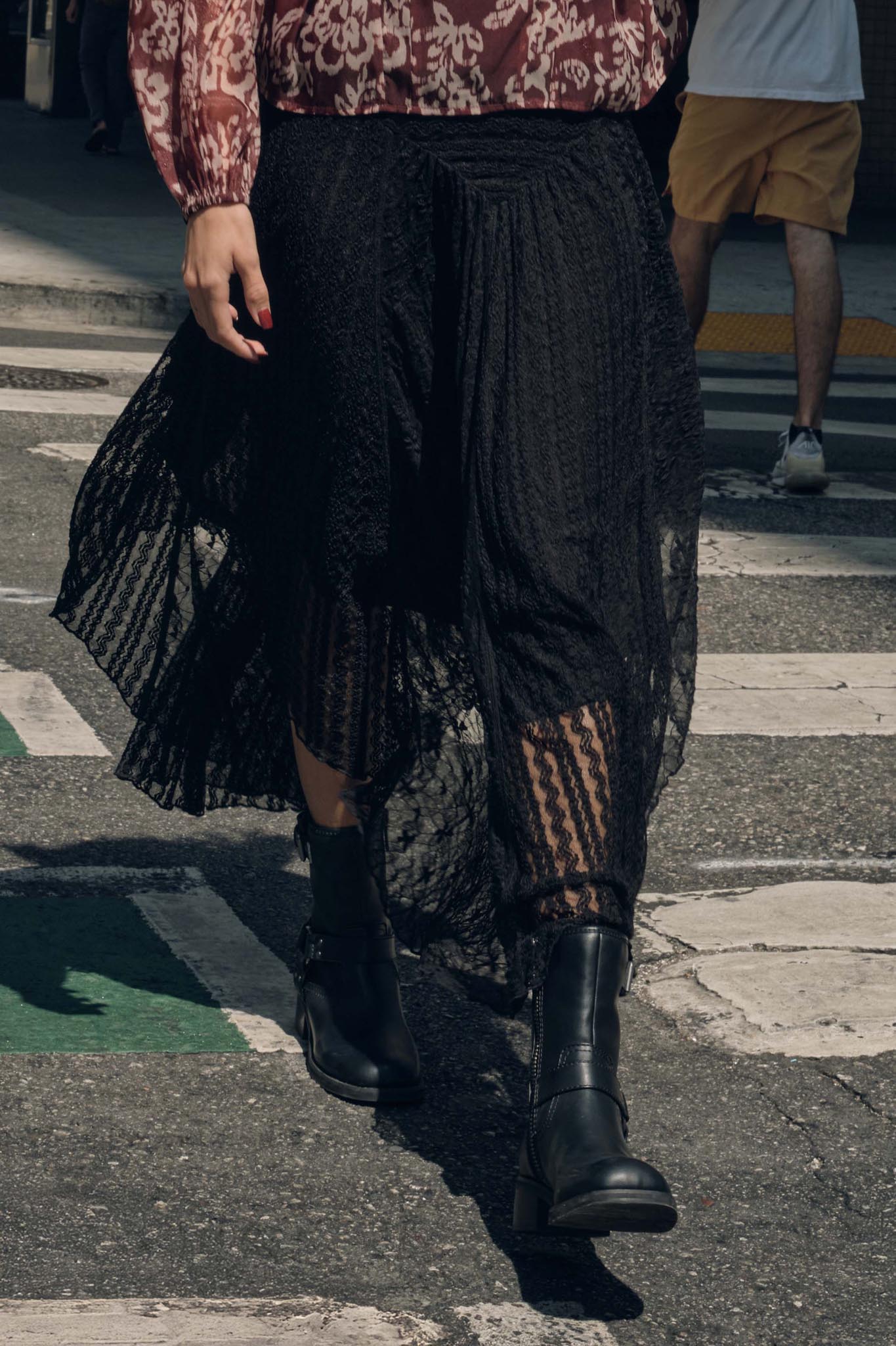 Just Divine Lace Drop-Waist Handkerchief Midi Skirt