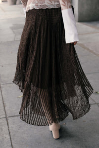 Just Divine Lace Drop-Waist Handkerchief Midi Skirt - ShopPromesa
