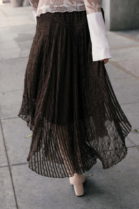 Just Divine Lace Drop-Waist Handkerchief Midi Skirt - ShopPromesa