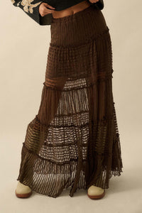 Dreaming of You Striped Lace Tiered Maxi Skirt - ShopPromesa