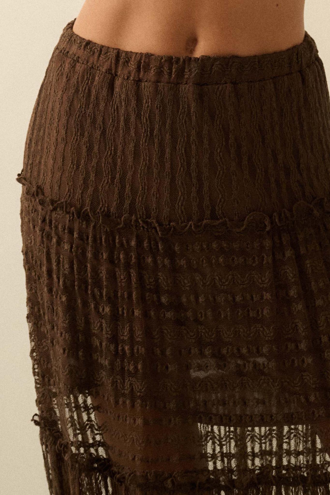 Dreaming of You Striped Lace Tiered Maxi Skirt - ShopPromesa