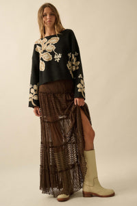 Dreaming of You Striped Lace Tiered Maxi Skirt - ShopPromesa