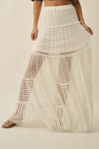 Dreaming of You Striped Lace Tiered Maxi Skirt - ShopPromesa