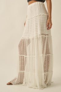 Dreaming of You Striped Lace Tiered Maxi Skirt - ShopPromesa