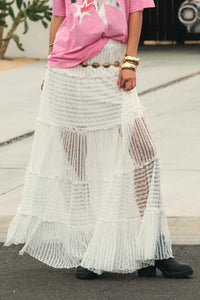 Dreaming of You Striped Lace Tiered Maxi Skirt - ShopPromesa