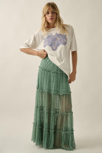 Dreaming of You Striped Lace Tiered Maxi Skirt - ShopPromesa
