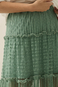 Dreaming of You Striped Lace Tiered Maxi Skirt - ShopPromesa