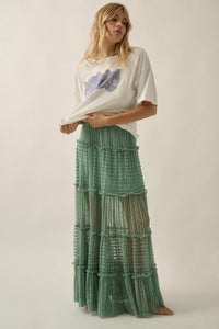 Dreaming of You Striped Lace Tiered Maxi Skirt - ShopPromesa