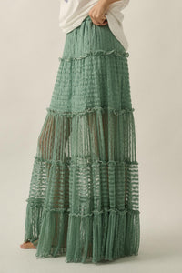 Dreaming of You Striped Lace Tiered Maxi Skirt - ShopPromesa