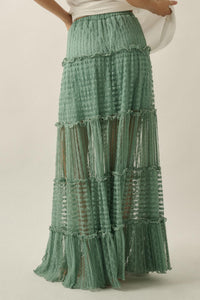 Dreaming of You Striped Lace Tiered Maxi Skirt - ShopPromesa