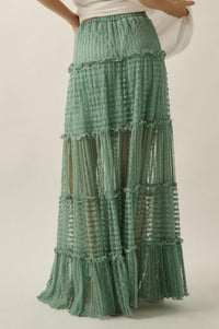 Dreaming of You Striped Lace Tiered Maxi Skirt - ShopPromesa
