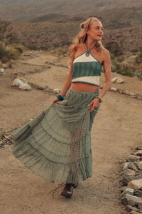 Dreaming of You Striped Lace Tiered Maxi Skirt - ShopPromesa