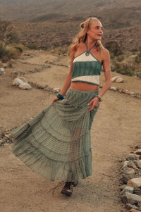 Dreaming of You Striped Lace Tiered Maxi Skirt - ShopPromesa