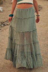 Dreaming of You Striped Lace Tiered Maxi Skirt - ShopPromesa