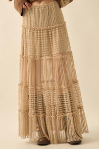 Dreaming of You Striped Lace Tiered Maxi Skirt - ShopPromesa