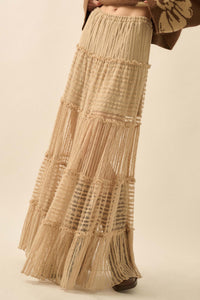 Dreaming of You Striped Lace Tiered Maxi Skirt - ShopPromesa