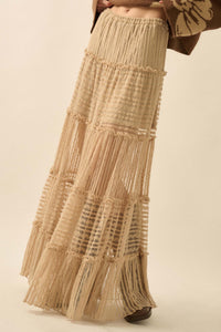 Dreaming of You Striped Lace Tiered Maxi Skirt - ShopPromesa