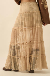 Dreaming of You Striped Lace Tiered Maxi Skirt - ShopPromesa