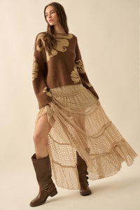 Dreaming of You Striped Lace Tiered Maxi Skirt - ShopPromesa