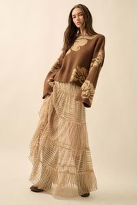 Dreaming of You Striped Lace Tiered Maxi Skirt - ShopPromesa