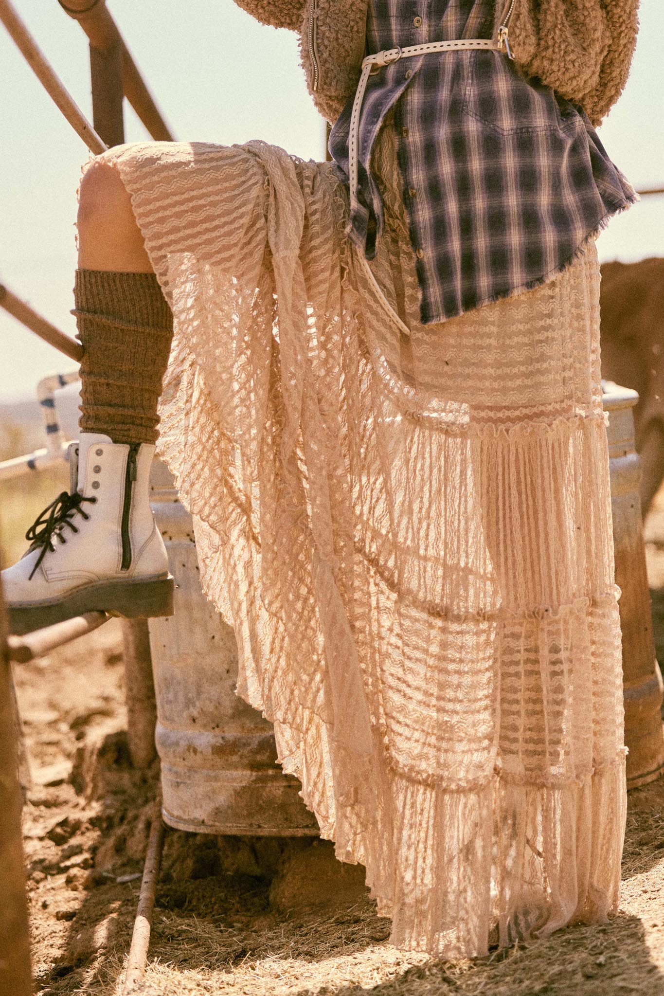 Dreaming of You Striped Lace Tiered Maxi Skirt - ShopPromesa