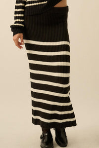 Promise the Label Striped Maxi Sweater Skirt - ShopPromesa
