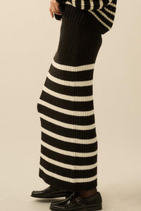 Promise the Label Striped Maxi Sweater Skirt - ShopPromesa