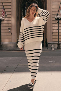 Promise the Label Striped Maxi Sweater Skirt - ShopPromesa
