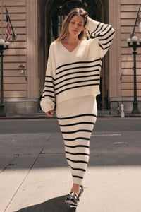 Promise the Label Striped Maxi Sweater Skirt - ShopPromesa
