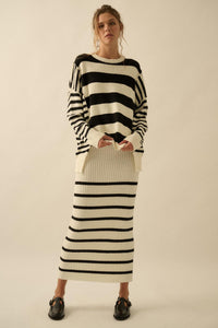 Promise the Label Striped Maxi Sweater Skirt - ShopPromesa