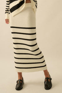 Promise the Label Striped Maxi Sweater Skirt - ShopPromesa